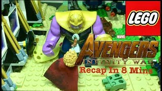 Avengers Infinity War Recap In 8 Mins  LEGO STOPMOTION [upl. by Kotz]