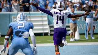 James Madison QB Alonza Barnett III postgame interview after 7050 win over UNC [upl. by Odelle]