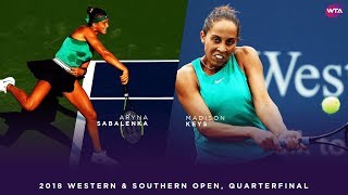 Aryna Sabalenka vs Madison Keys  Western amp Southern Open Quarterfinals  WTA Highlights [upl. by Leopoldeen]