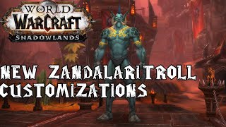 NEW UPDATED Zandalari Troll Customization Options  Shadowlands Beta [upl. by Haye805]