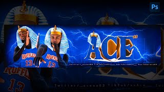 Photoshop Tutorial How To Make a NBA 2K Lightning Themed Youtube Banner Youtube Banner Speedart [upl. by Ecirtap]