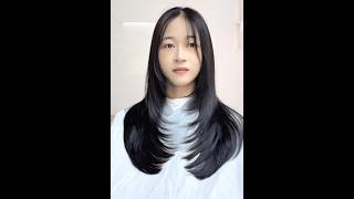 Long layered hairhaircut hairstyling hair 👩🏻‍🦰👩👩 [upl. by Gifford200]