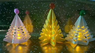 Sapin de Noël en papier bricolage facile de Noël 🎄 DIY 3D Paper Christmas Tree 🎅 [upl. by Miru]