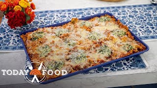 Giada De Laurentiis shows how to make an easy layerfree lasagna [upl. by Leinehtan928]