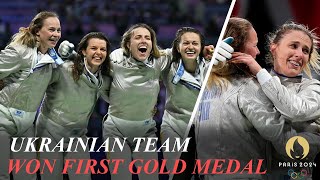 Ukrainian Team Wins First Gold Medal in Fencing Olga Kharlan Alina Komashchuk Yulia Bakastova [upl. by Norrag10]