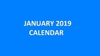 January 2019 Calendar With Holidays Observances State Holiday [upl. by Syman621]