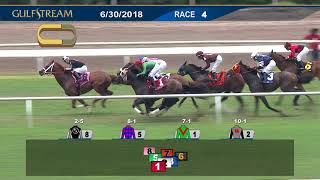 Gulfstream Park Carrera 4 The Bob Umphrey Turf Sprint  30 de Junio 2018 [upl. by Maurie]