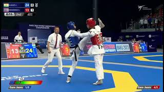 Aman Kadyan IND🇮🇳 VS THA 🇹🇭 u54 kg in world Taekwondo Championship Baku taekwondo india [upl. by Boor474]