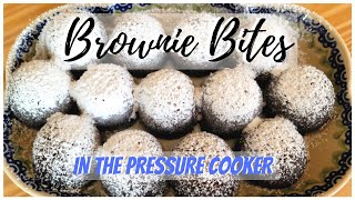 BROWNIE BITES IN THE PRESSURE COOKER  Ninja Foodi Recipes [upl. by Idyh]