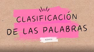 Clasificación de las palabras [upl. by Alben]