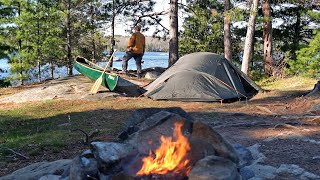 Solo Canoe Camping in the Spring on an island [upl. by Flavia]