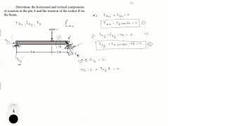 Determine the horizontal and vertical components of reaction [upl. by Lawrenson]