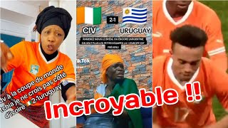 Côte dIvoire 🇨🇮 2  1 Uruguay🇺🇾 réaction des supporteurs ivoiriens après match [upl. by Garvy]