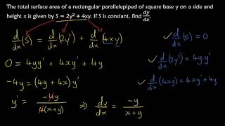 Implicit Differentiation Questions  Calculus [upl. by Hnad]