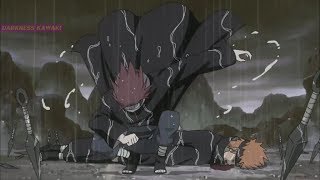 Yahiko dies the first time Nagato activates the jutsu summoning gedo statue [upl. by Addam]