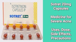 Sotret 20mg Capsules  Medicine for Acne  Uses Dose Side Effects Precautions  MedPharma 24x7 [upl. by Phillie]