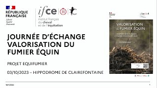 Solutions de valorisation du fumier équin  procédés et réglementation  03102023 [upl. by Onitselec381]