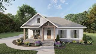 MODERN FARMHOUSE PLAN 04100240 WITH INTERIOR [upl. by Nemzzaj125]