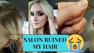 The salon RUINED my hair  BAD hair experience  HAIR FALLING OUT [upl. by Alrrats]