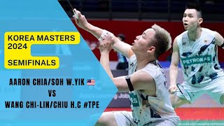 Aaron ChiaSoh Wooi Yik 🇲🇾 Vs Wang Chi LinChiu Hsiang Chieh TPE  Korea Masters 2024  Semifinals [upl. by Ros]