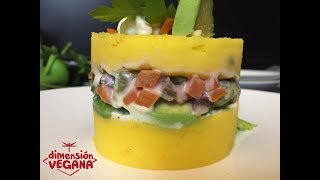 Como hacer causa limeña de pollo y atún vegano [upl. by Adlee355]