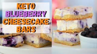 Keto Cheesecake Bars with Blueberries  Sugar Free  Diabetic Friendly [upl. by Annoik488]