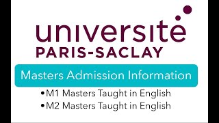 How to apply for admission in Universite Paris Saclay l France l 2024 l Masters [upl. by Genevra]