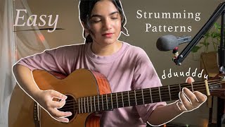 3 Beginners Strumming Patterns for Acoustic Guitar  Easy Guitar Lesson Hindi [upl. by Etteuqal25]