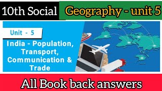 10th Social Geography chapter 5 book back question with answers  10th social book back answers [upl. by Onit49]