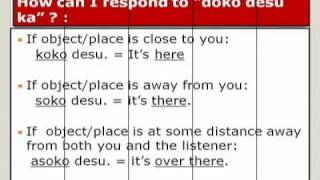 Japanese Weekly Expressions 5 doko desu ka Where is it [upl. by Ahsatam]