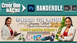 Comment faire une banderole sur Photoshop Bâche [upl. by Stanislaus]