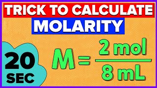 Trick to Calculate Molarity  Molarity practice problems [upl. by Lekym970]