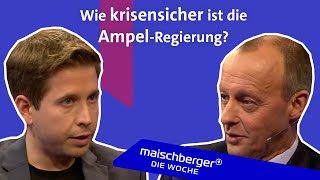 Kevin Kühnert SPD und Friedrich Merz CDU im Gespräch  maischberger die woche [upl. by Varipapa797]