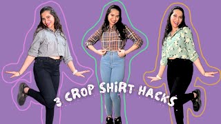 3 Creative Ways To Crop Your Oversized Shirt style fashion shirt [upl. by Fanchie194]