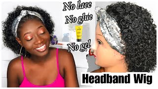 DIY  How To Do Trending Headband Wig No lace No Glue No gel needed 😱 [upl. by Anuhsal]