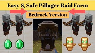 Minecraft Bedrock Pillager Raid Farm [upl. by Acisse566]