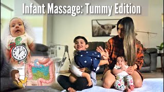 Infant Massage Tummy Edition How to properly massage baby to help with constipation and pain [upl. by Nnylekoorb]