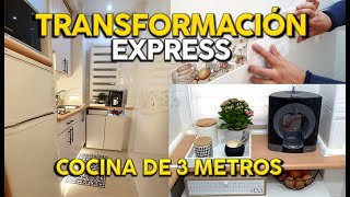 COMO RENOVAR Y ORGANIZAR UNA COCINA DE APENAS 3 METROS 🤯😳 SIN OBRAS REFORMA EXPRESS [upl. by Gokey]