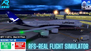 RFS–Real Flight Simulator–Tokyo–To– Frankfort–Full Flight–B7478I–Lufthansa–Full HD–Real Route [upl. by Kirtley]