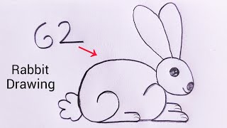 How to draw Rabbit from 62🐰 how to draw rabbit from number 🐇 NumberDrawing [upl. by Shoshana]