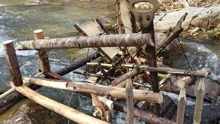 Waterwheel Up and Down Sawmill Video 1 [upl. by Laumas596]