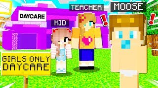 I BECAME a KID and EXPOSED the DAYCARE on the GIRLS ONLY Server in Minecraft [upl. by Ramsdell]