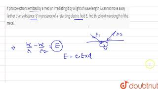 If photoelectrons emitted by a metl on irradiating it by a light of wave length lamda canno [upl. by Copp]