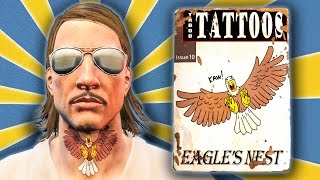 Fallout 4  Taboo Tattoos Eagles Nest Unique Facial Tattoo  Guide [upl. by Aonian]