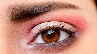 Cut crease eyeshadow tutorial  Half cut crease eye makeup tutorial  Easy Brown Cut Crease Eye look [upl. by Lednor]