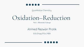 HSC Chemistry 2nd Paper Quantitative Chemistry OxidationReduction Part1Electronic Concept [upl. by Ahsekan]