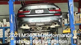 How to install M Performance Exhaust Tips on ‘21 BMW M340iIG Tamedm340i [upl. by Anirrok]