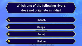 Rivers of India Quiz  25 Questions  India Geography Quiz  GK Questions on Rivers of India [upl. by Nroht]