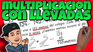 ✖ MULTIPLICACIONES con LLEVADAS para NIÑOS [upl. by Ahsaetan]