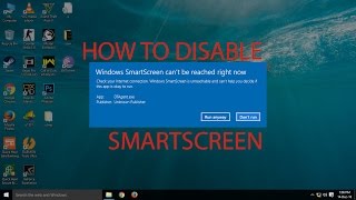 How To Disable Smartscreen in Windows 10 [upl. by Eimas577]